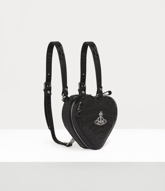 Vivienne Westwood Ella Heart Mini Backpack in BLACK